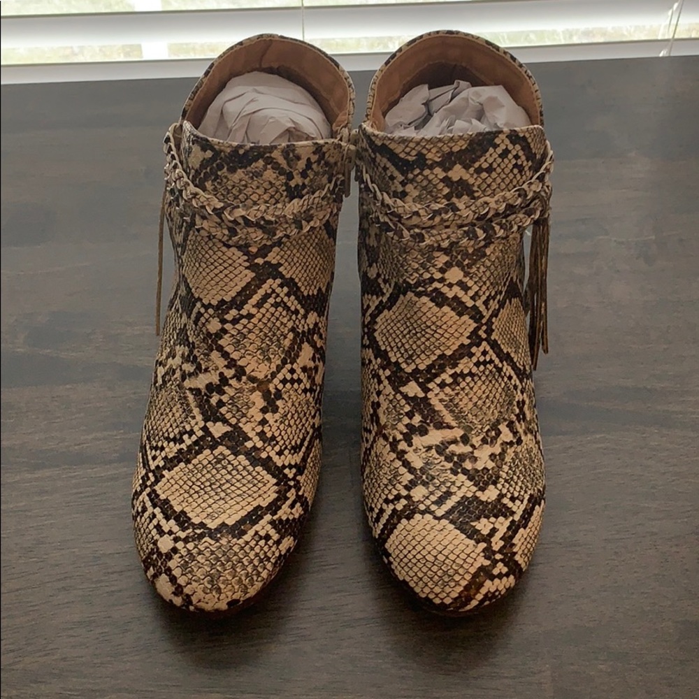 Mata Snake Skin Ankle Boots / NWOT